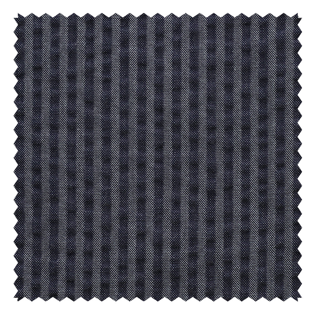 Navy Self Stripe "Zefiro" Seersucker