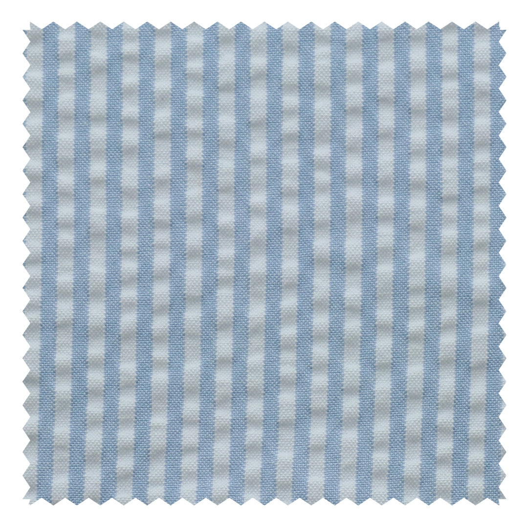 Sky Blue/White Stripe "Zefiro" Seersucker
