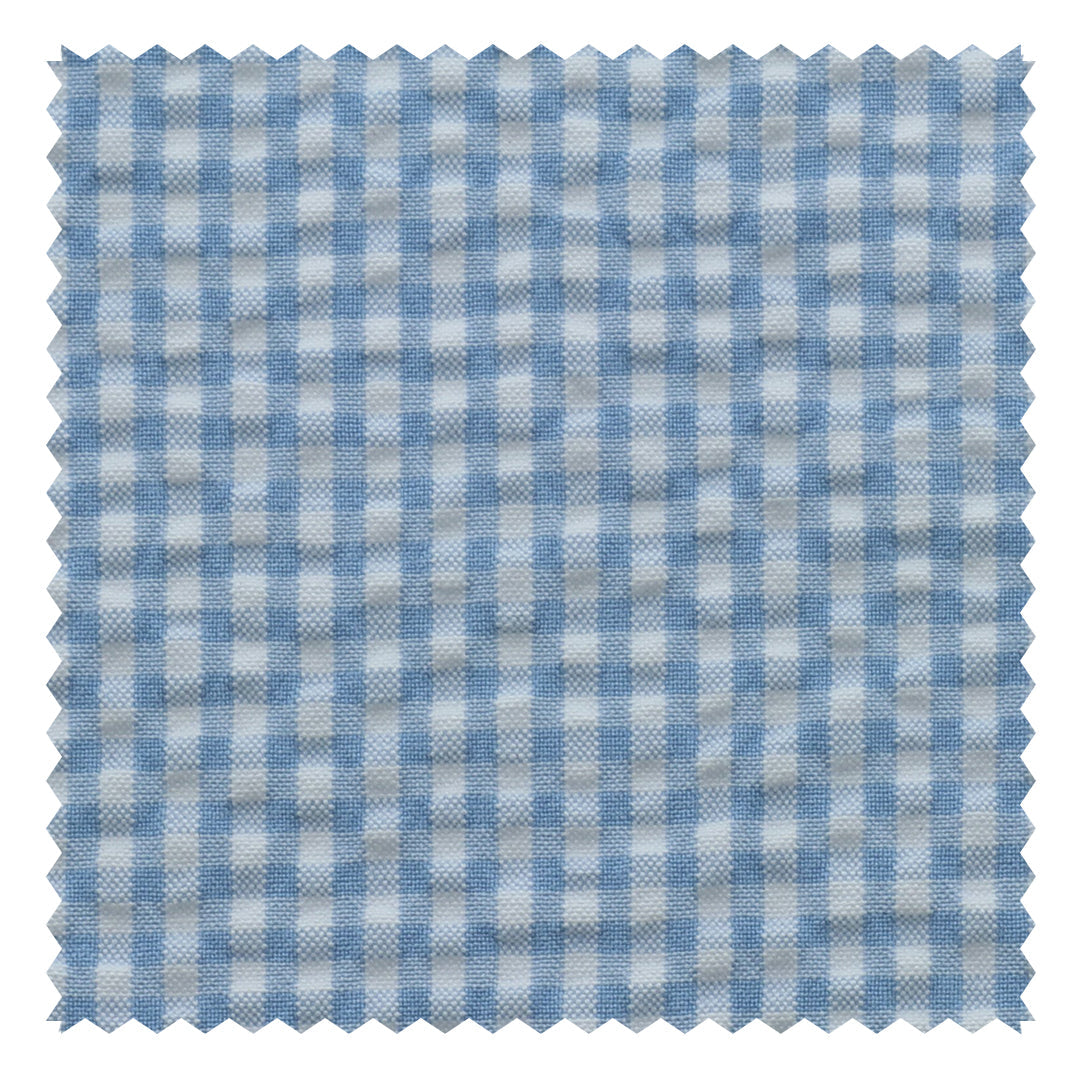 Sky Blue/White Check "Zefiro" Seersucker