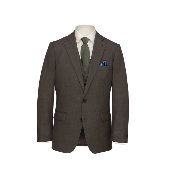 Brown Prince of Wales Three Piece Suit