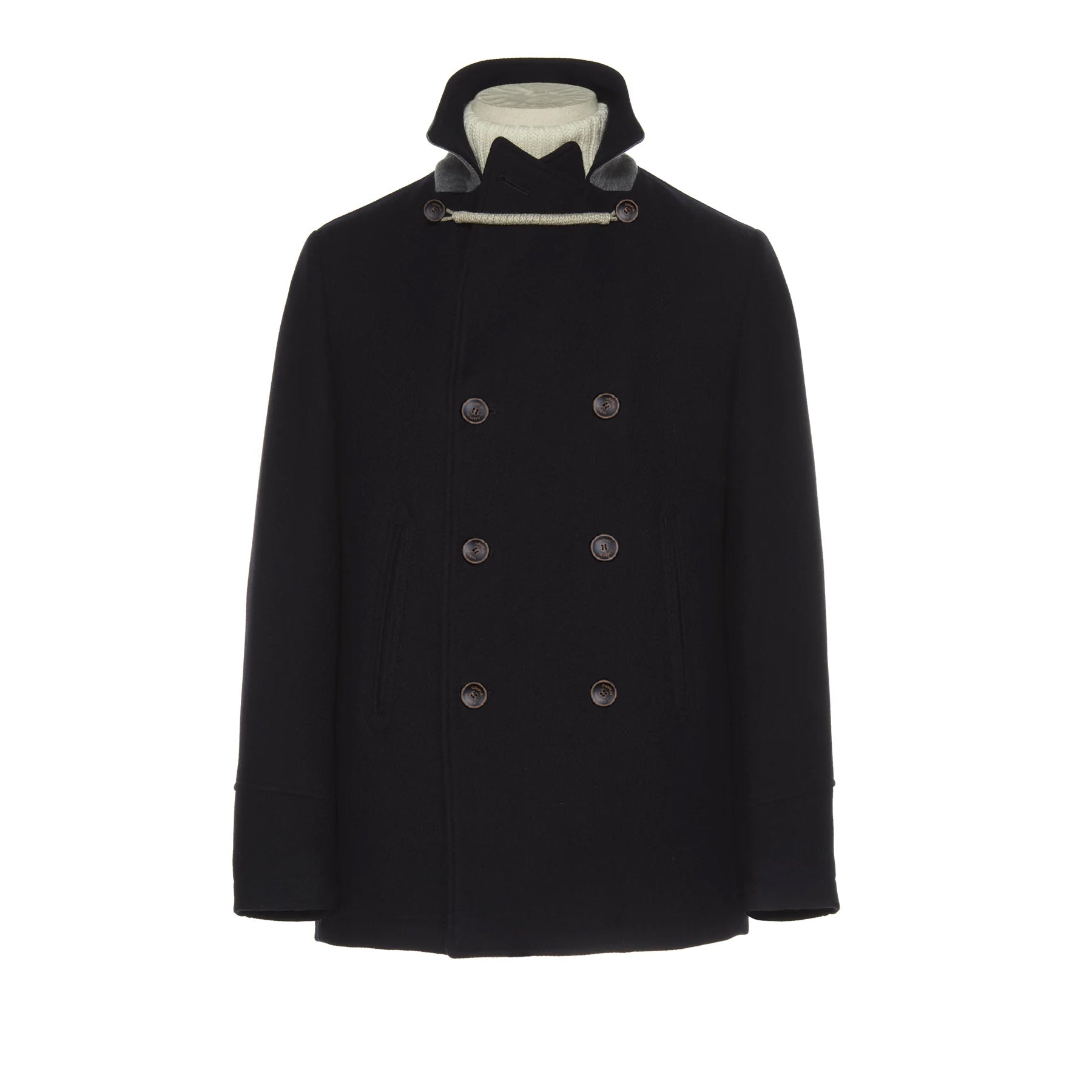 Navy "Rain Wool" Peacoat