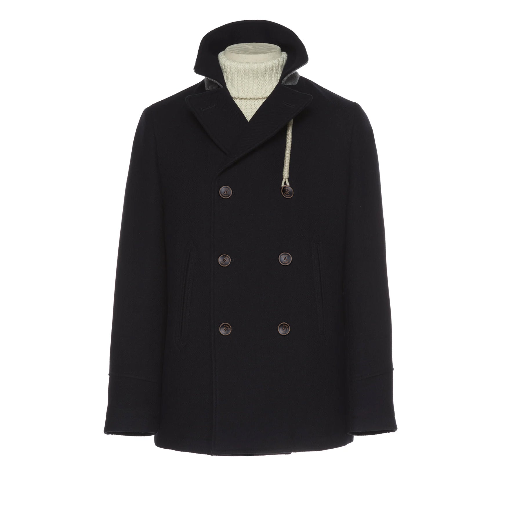 Navy "Rain Wool" Peacoat