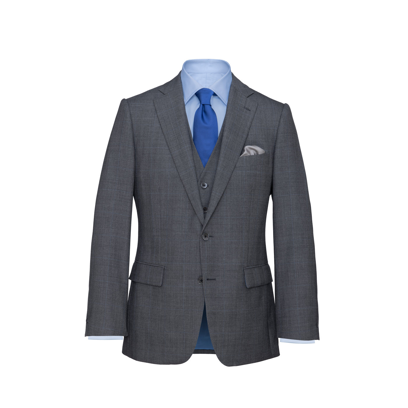 Grey Prince of Wales Three Piece Suit – Pope & Bradley USA