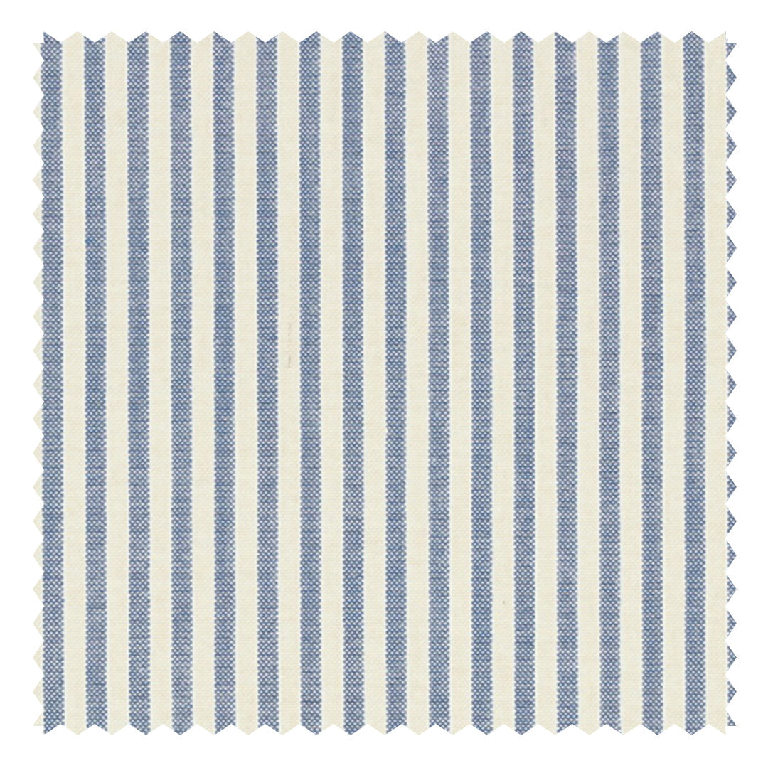 Mid Blue/Off White Stripe "Zefiro" Seersucker