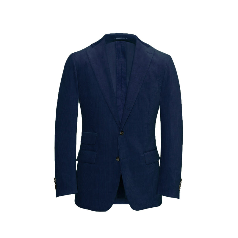 Bright Navy Unstructured Corduroy Suit