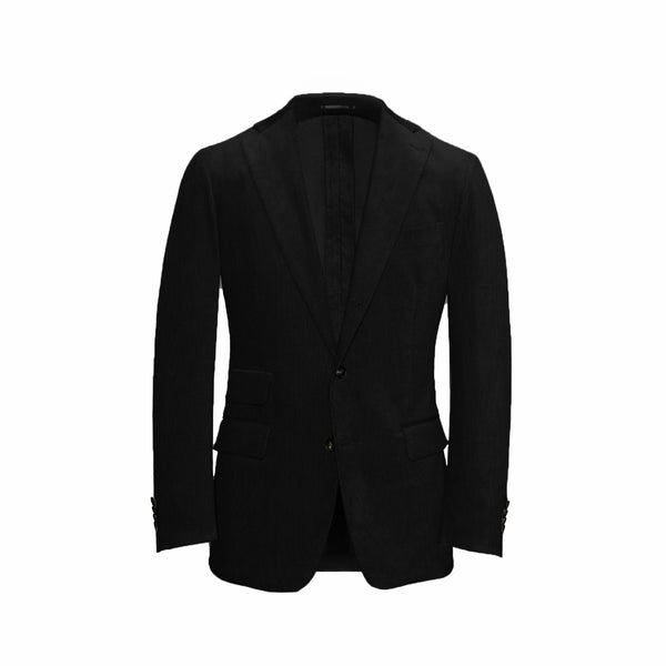 Black Unstructured Corduroy Suit