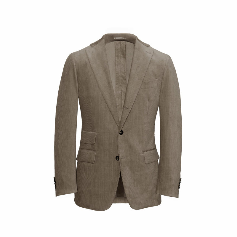 Light Grey Unstructured Corduroy Suit